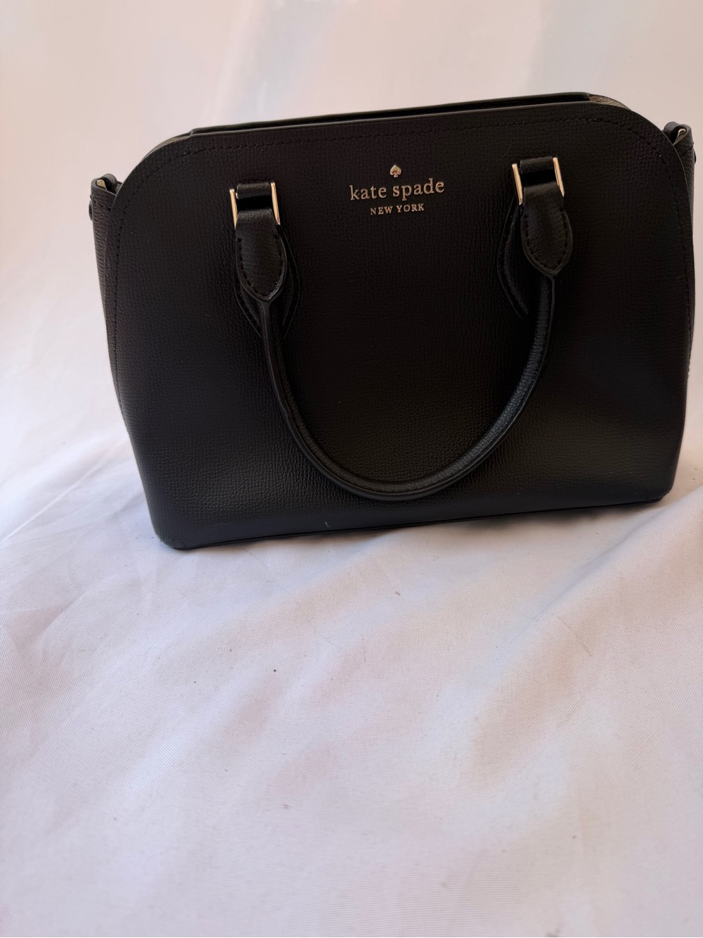 Kate Spade Darcy Small Leather Satchel Black Top Handle Handbag Flaws